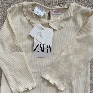 Zara baby girl ribbed long sleeved tee